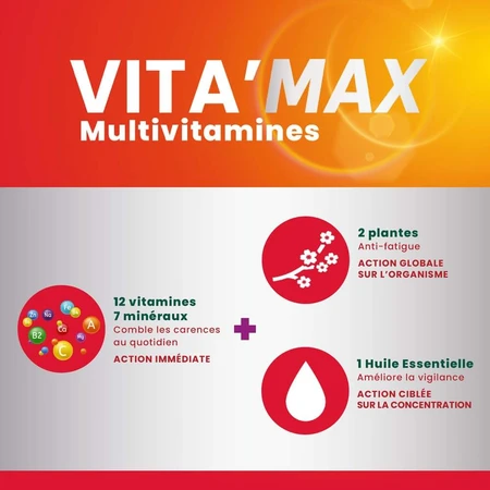 Santarome Vita'max Multivitaminen Vanaf 12 jaar Citroengearomatiseerd 20 bruistabletten