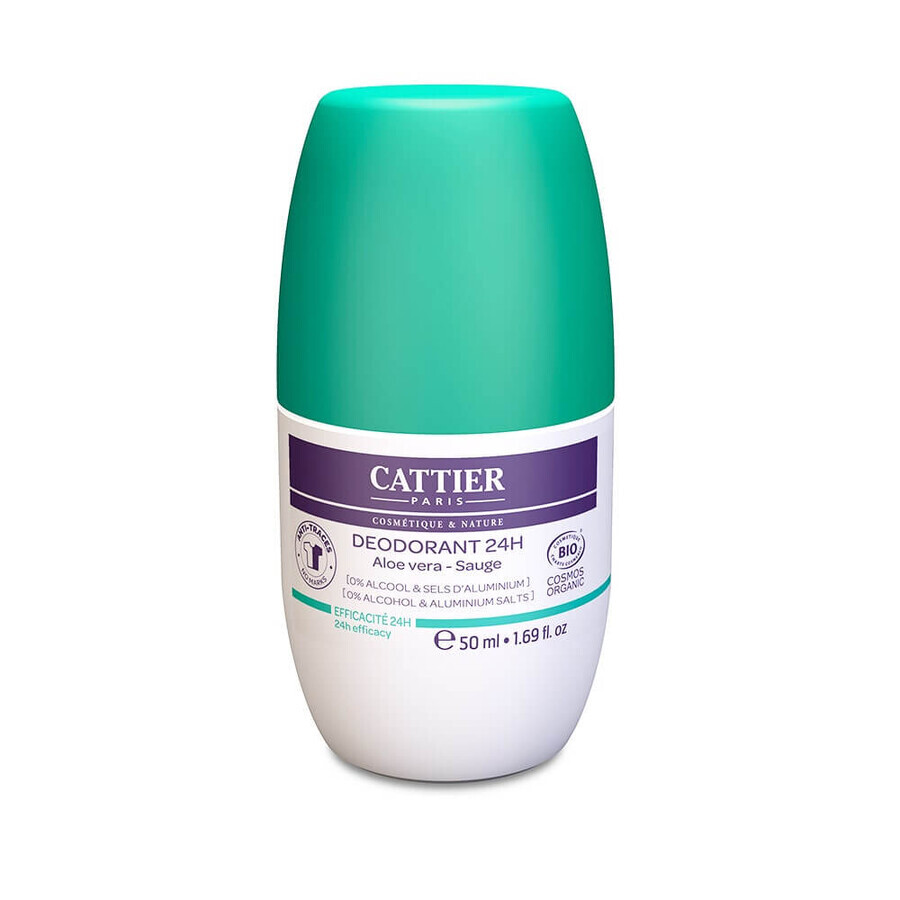 Cattier Roll-on Deodorant 24h met Aloë Vera en Salie Bio 50ml