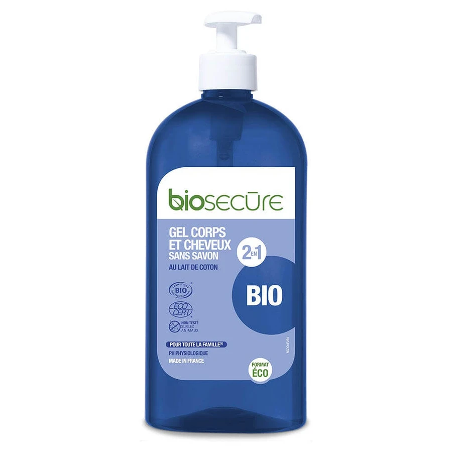 Bio Secure soap-free organic cotton milk body and hair gel 500ml