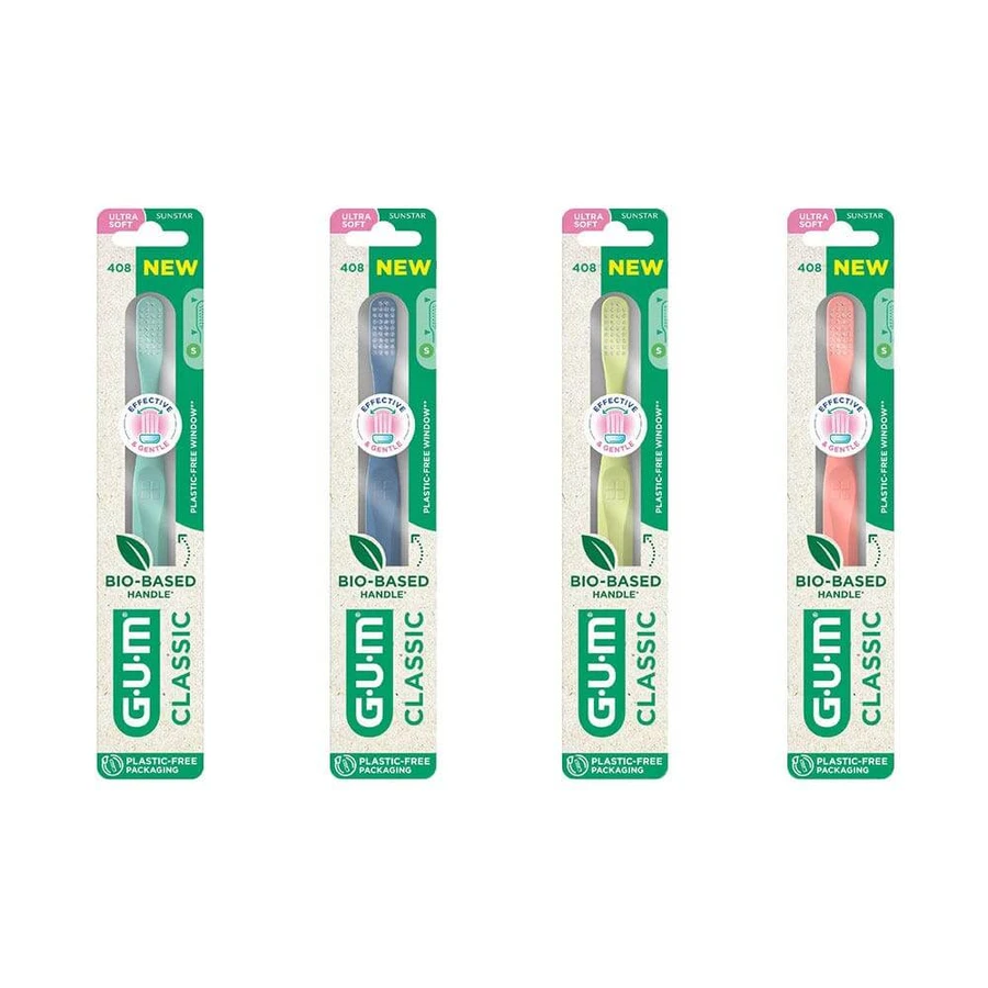 Gum Classic Brosse À Dents Bio-Sourcée Ultra Souple 15/100e Compacte x1