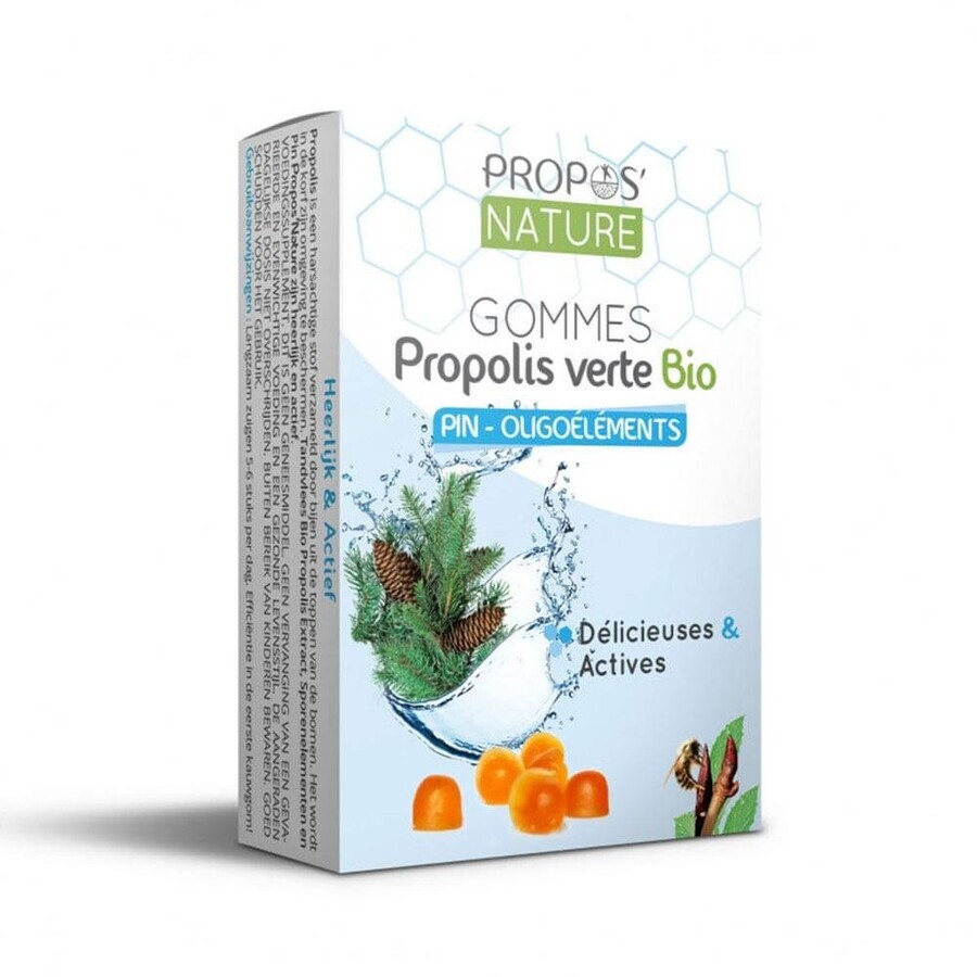 Propos'Nature Gomme De Propolis Verte Oligoelements Et Pin Sans Sucres 45g