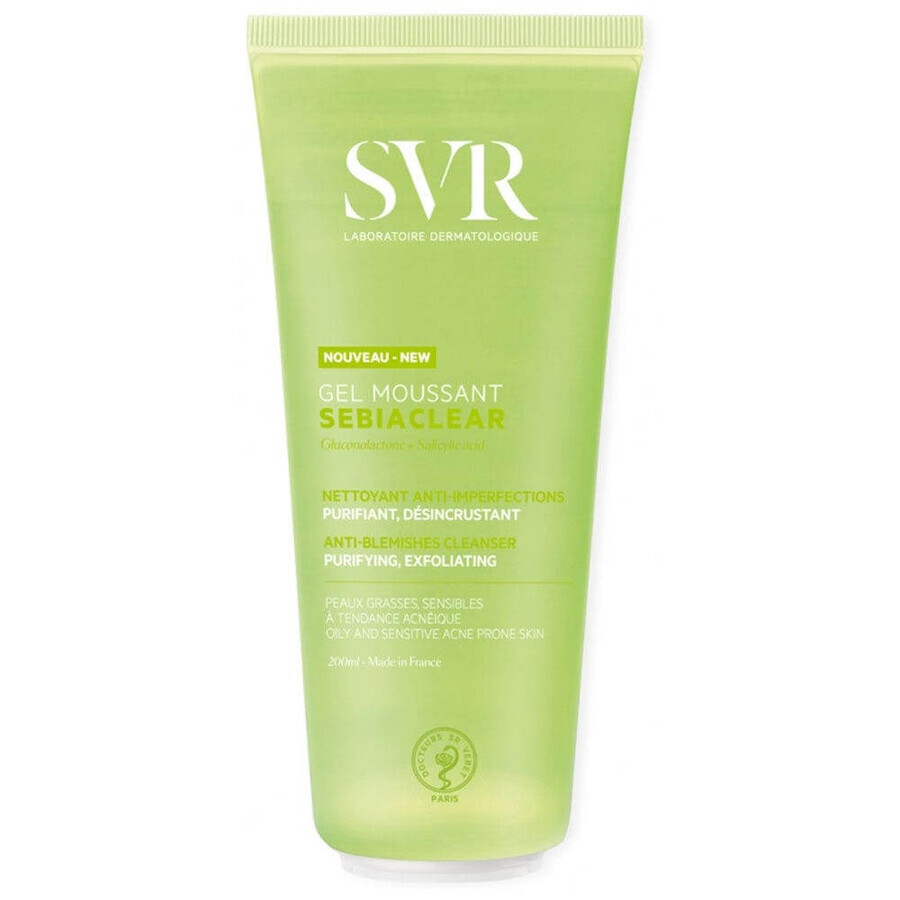 Svr Sebiaclear Zeeploze Reinigingsgel, Zuiverende en Ontgiftende Anti Imperfectie 200ml