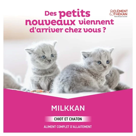 Clement-Thekan Milkkan Leche en polvo para gatitos Chiot Chaton 2x200g