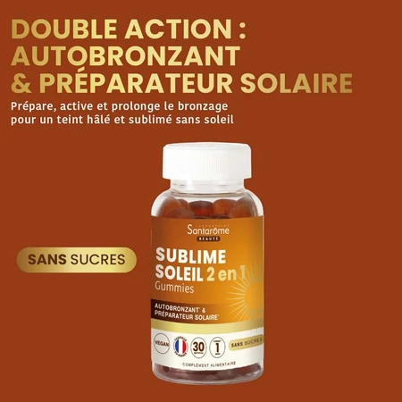 Santarome Sublime Soleil 2en1 Santarome 30 Gomme Sublime Sole 2in1 Autobronzant et Préparateur Solaire 30 Gomme