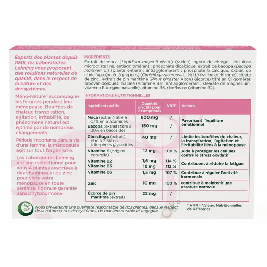 Lehning Méno-Nature® Ménopause 60 comprimés