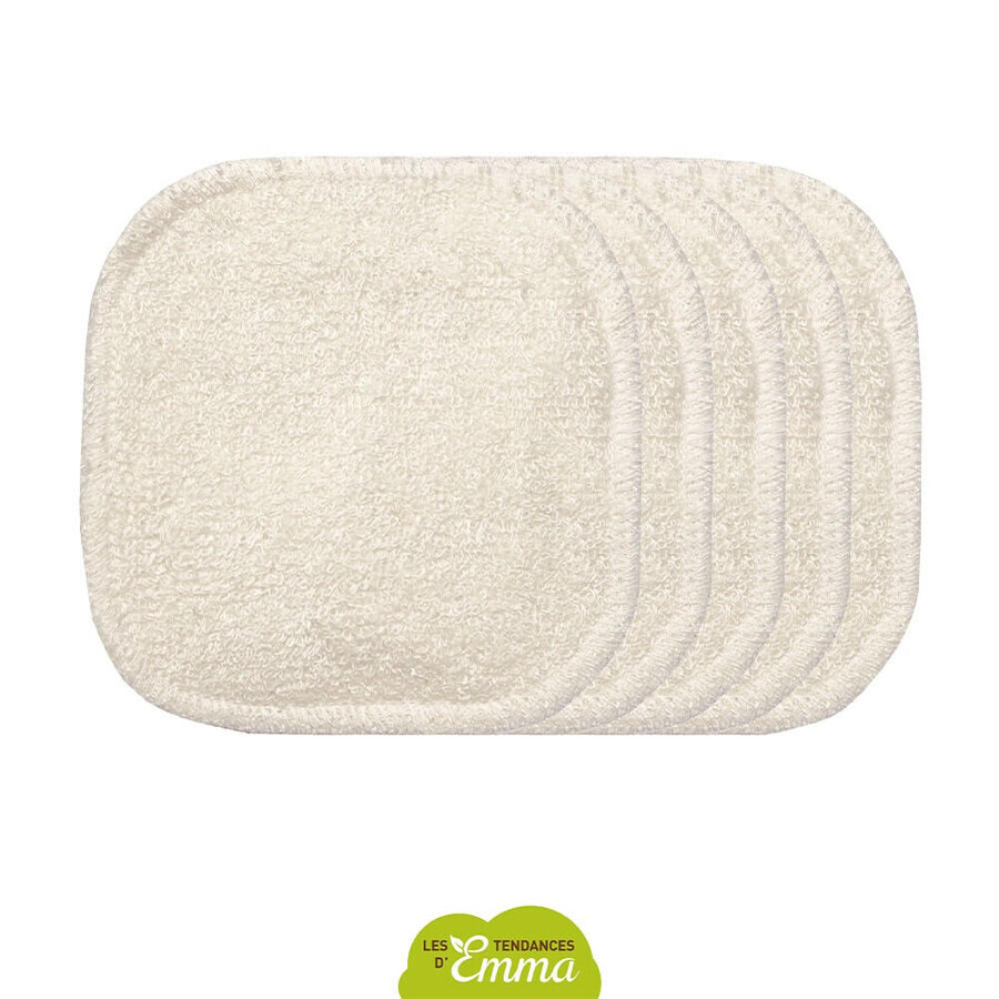 Les Tendances D'Emma Eco Chou Washable Bamboo Squares ecru x5