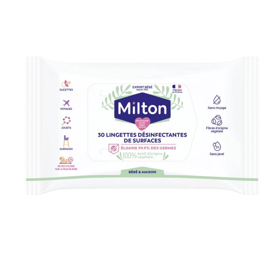 Milton Biologisch abbaubare Flächendesinfektionstücher x30