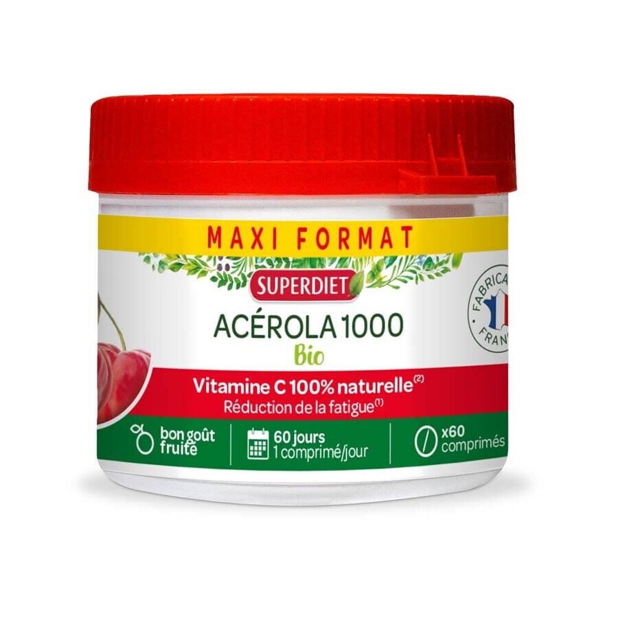 Superdiet Acerola 1000 Bio 60 Comprimés