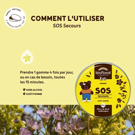 Goma de mascar Biofloral Kids SOS Bio 45g