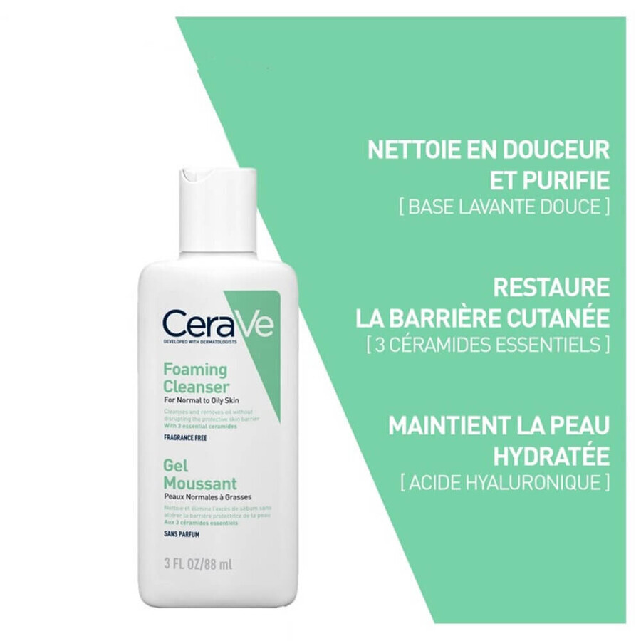 Cerave Gezichtsreiniger Schuimende Gel voor Normale tot Vette Huid 88ml