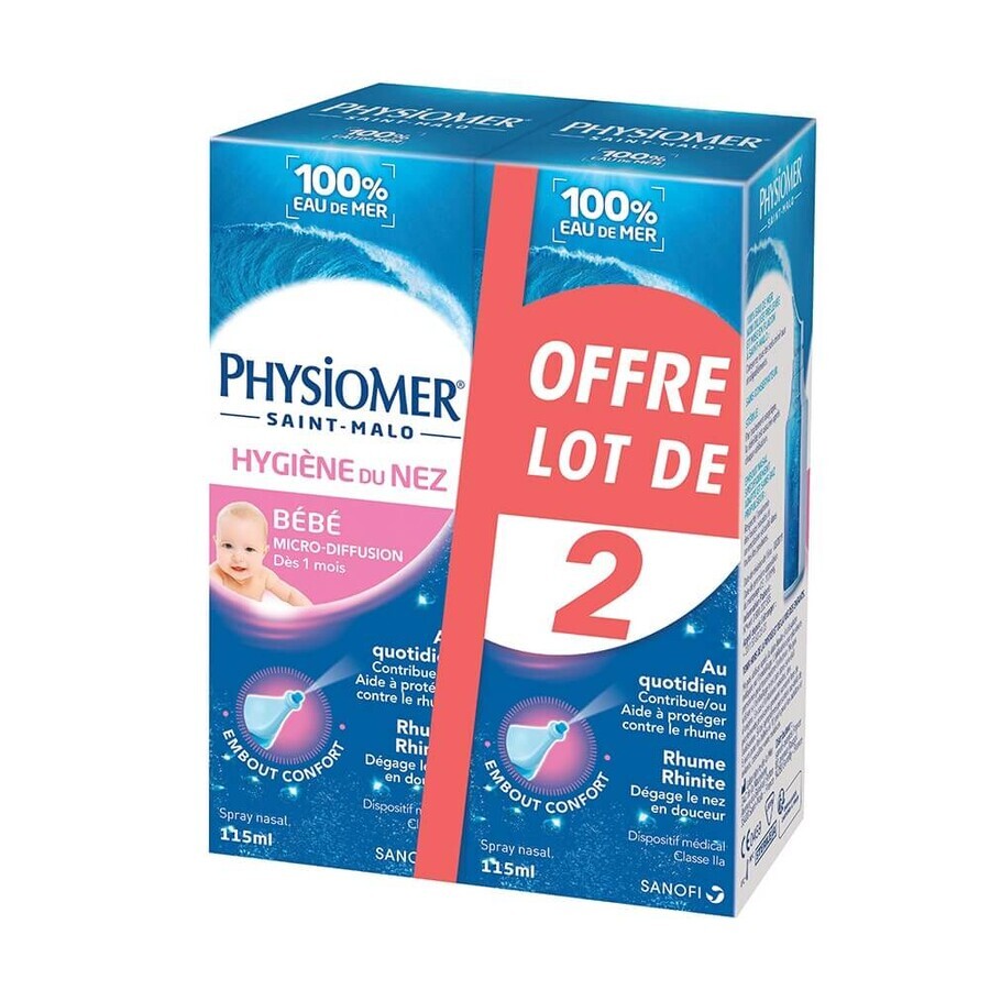 Physiomer Microdiffusion for baby's nose hygiene 2x115ml
