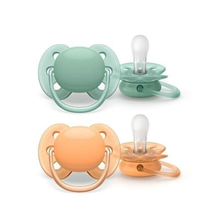 Comprar Chupetes Avent Ultra Suave Ortodoncia 0 a 6 meses Piel muy sensible x2 Chupetes Avent Ultra Suave Ortodoncia 0 a 6 meses Piel muy sensible x2