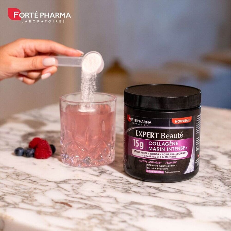 Forté Pharma Expert Beauté Collageen Marine Intensive+ 15g Perzik en zwarte bessen aroma 300g Forté Pharma Expert Beauté Collageen Marine Intensive+ 15g Perzik en zwarte bessen aroma 300g