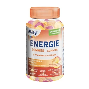 Alvityl Energy 8 Vitaminen & Guarana Aroma sinaasappel - citroen - framboos x50 gummen
