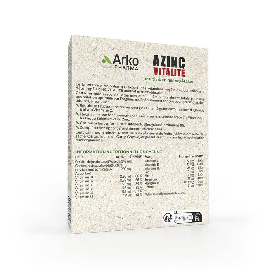 Arkopharma Azinc Multivitamine Vitalität 30 Tabletten