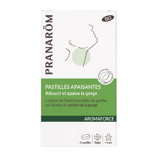 Pranarôm Aromaforce Pastilles Apaisantes Bio Adoucit et apaise la gorge x21