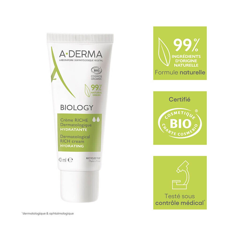 A-Derma Biology Hydration-rich dermatological cream 40 ml