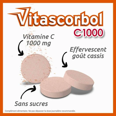 Vitascorbol Vitamine C 1000mg Zwartebessensmaak 15 bruistabletten