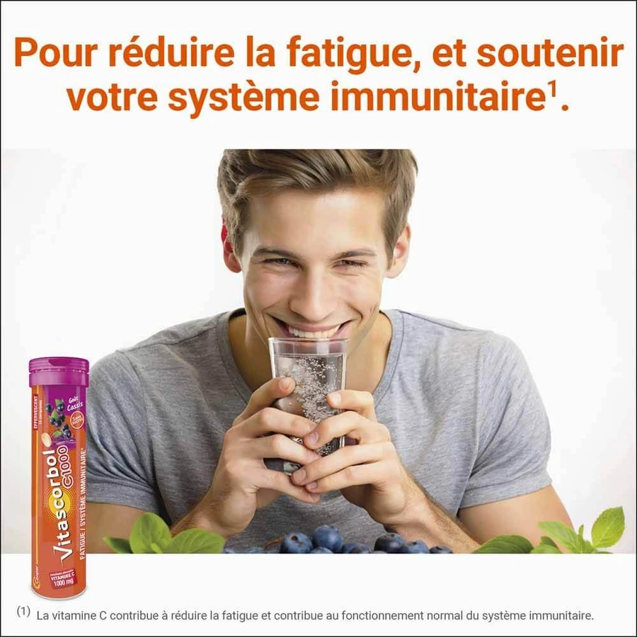 Vitascorbol Vitamine C 1000mg Zwartebessensmaak 15 bruistabletten
