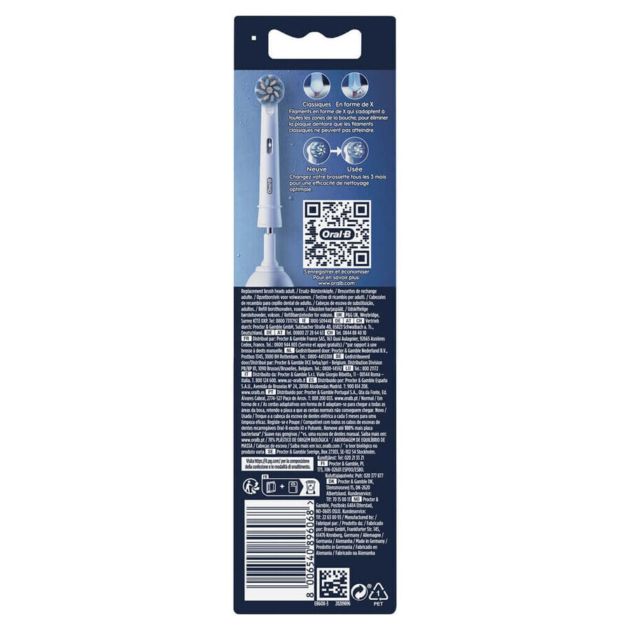 Oral-B Sensitive Clean Testine Di Ricambio Per Spazzolino Elettrico x3