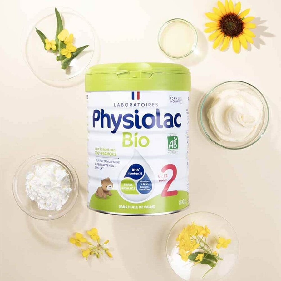 Physiolac Lait En Poudre 2 Bio De 6 à 12 mois