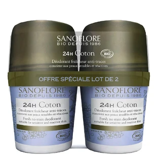 Sanoflore 24-Stunden-Deodorant Bio-Baumwoll-Deodorant 2x50 ml
