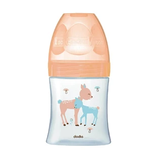 Dodie Sensation+ beige traag stromende babyfles 1 voor 0-6 maanden 150 ml