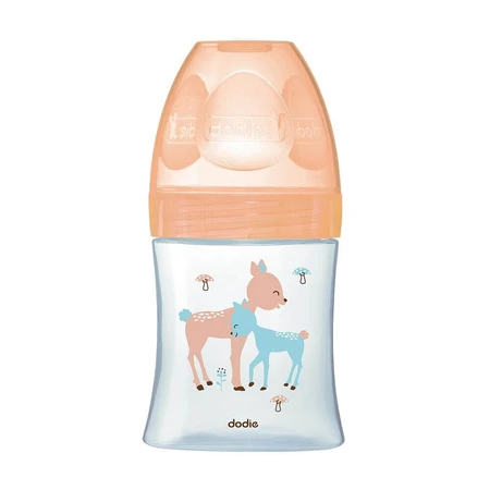 Dodie Sensation+ beige traag stromende babyfles 1 voor 0-6 maanden 150 ml