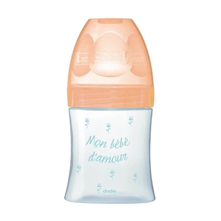 Dodie Sensation+ beige traag stromende babyfles 1 voor 0-6 maanden 150 ml
