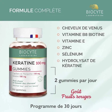 Biocyte Hair Keratin Growth and Beauty 60 gummies