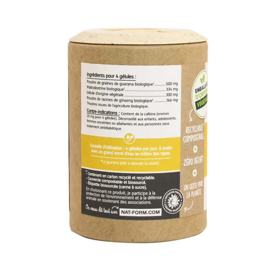 Nat&Form Tonus - Ginseng/Guarana Bio 120 gélules végétales