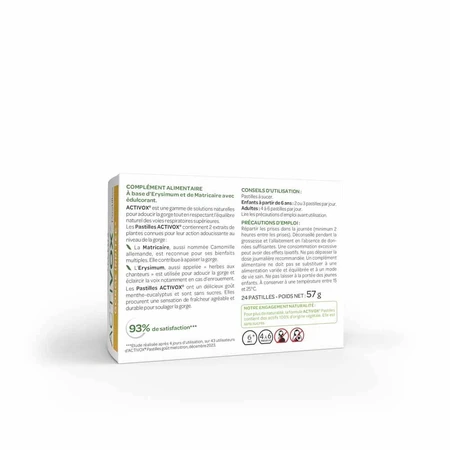 Arkopharma Activox Soothes Throat Mint and Eucalyptus 24 Tablets