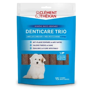 Clement-Thekan Denticare Trio Tiras masticables para perros de hasta 5 kg 15 tiras