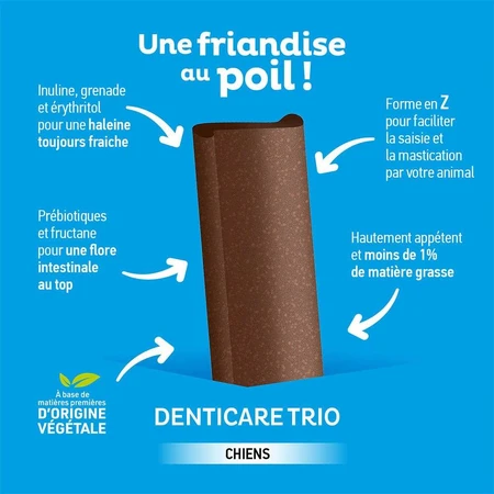 Clement-Thekan Denticare Trio Tiras masticables para perros de hasta 5 kg 15 tiras