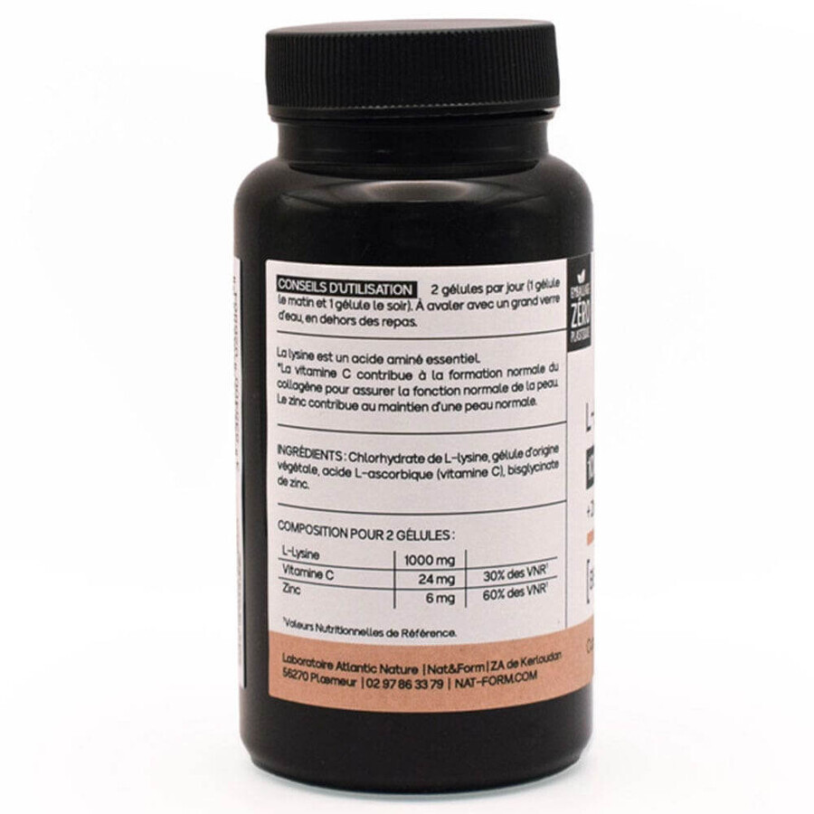 Nat&Form Premium L-lisina 1000 mg 60 cápsulas