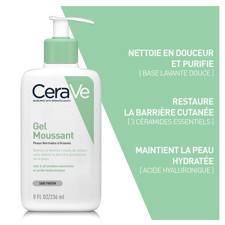 Cerave Gel Limpiador Facial para Piel Normal a Grasa 236ml