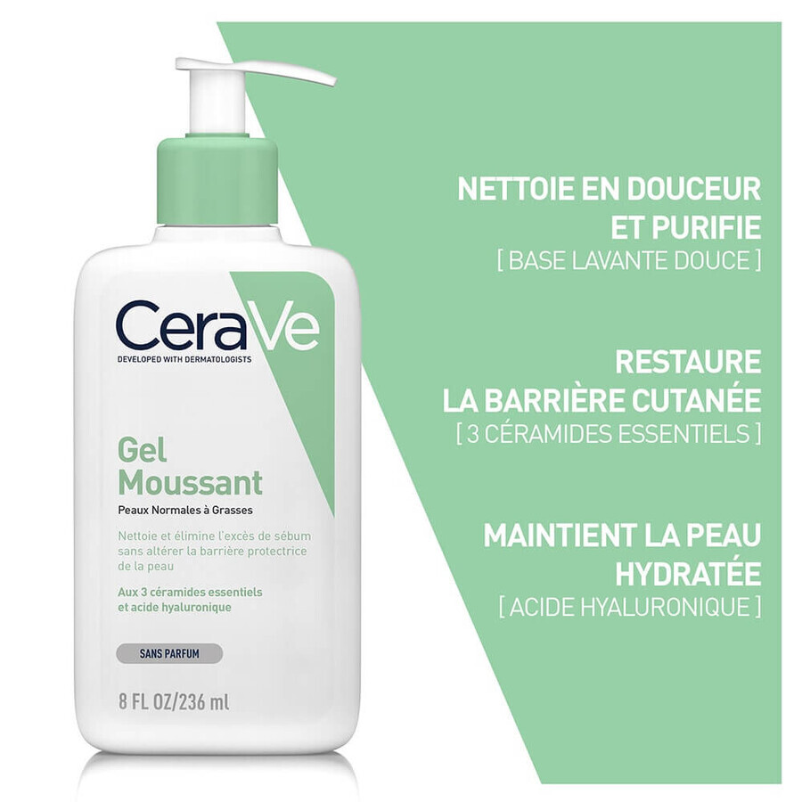 Cerave Gezichtsreiniger Schuimende Gel voor Normale tot Vette Huid 236ml