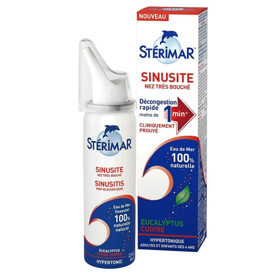 Sterimar Spray Sinusite Nez très bouché Eucalyptus/cuivre 50ml