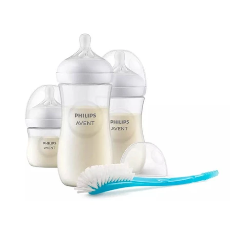 Avent Natural Response Coffret Nouveau-Né 3 biberons + 1 goupillon