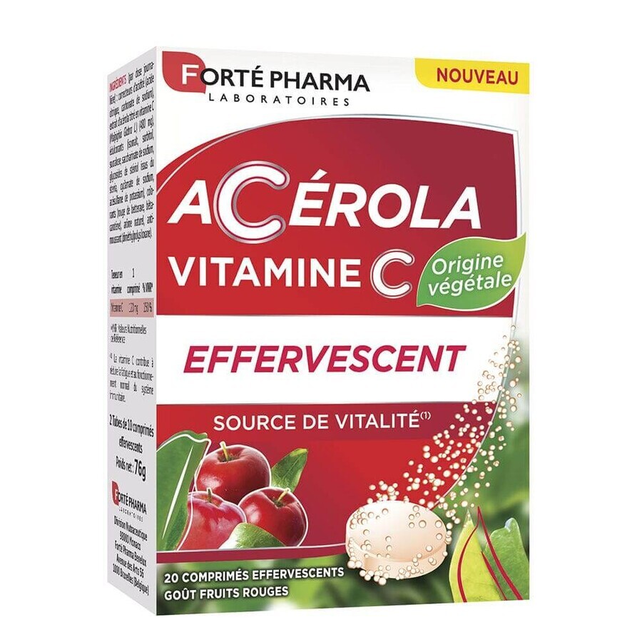 Forté Pharma Acerola vitamin C red fruit flavor 20 tablets