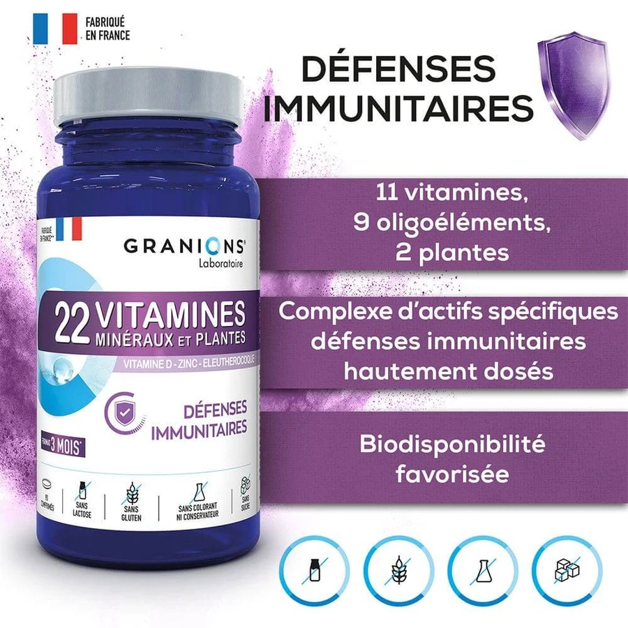 Granions 22 Vitamins, Minerals and Plants 90 tablets