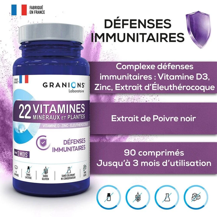 Granions 22 Vitamins, Minerals and Plants 90 tablets