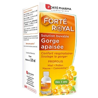 Forté Pharma Forté Royal Solution Buvable Gorge Apaisée Dès 3 Ans Goût Caramel 120ml