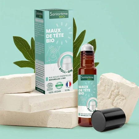 Santarome Roll-On Orgánica Dolor de Cabeza Con Aceites Esenciales 10ml