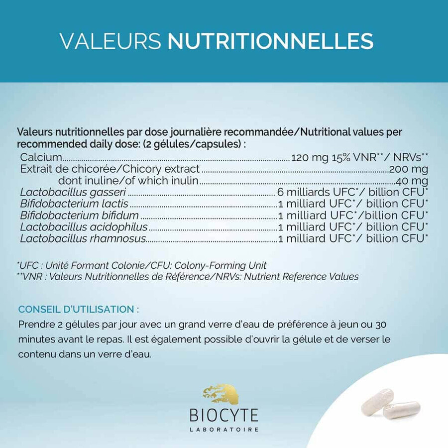 Biocyte Snellente Le Ventre Plat Probiotiques 30 capsule