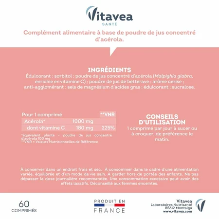 Vitavea Santé Acerola 1000 60 Tablets