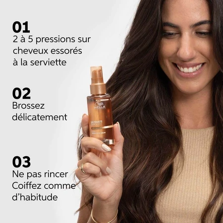 Wella Professionals Ultimate Smooth Sérum Huile Miracle Cheveux secs, ternes ou frisés 30ml