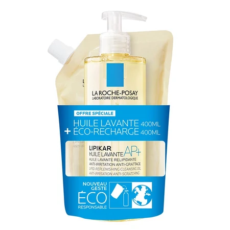 La Roche-Posay Lipikar Huile Lavante Relipidante Anti-Irritations + Son Eco-Recharge + Son Eco-Recharge 2x400ml