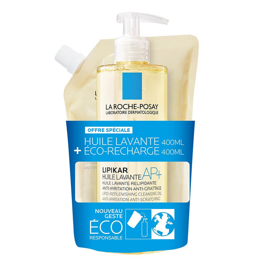 Cumpără La Roche-Posay Lipikar Ulei de curățare antiiritant cu efect de reumplere a lipidelor + refill eco 2x400ml La Roche-Posay Lipikar Ulei de curățare antiiritant cu efect de reumplere a lipidelor + refill eco 2x400ml