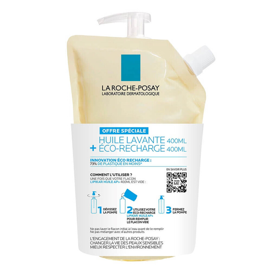 La Roche-Posay Lipikar Ulei de curățare antiiritant cu efect de reumplere a lipidelor + refill eco 2x400ml La Roche-Posay Lipikar Ulei de curățare antiiritant cu efect de reumplere a lipidelor + refill eco 2x400ml